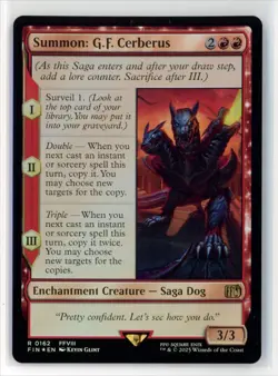 MtG FIN Summon: G.F. Cerberus #162 FOIL - Image 1