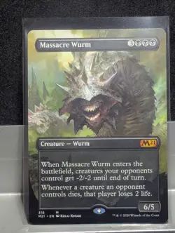 Massacre Wurm BORDERLESS X1 LP MTG Core Set 2021 MTG - Image 1