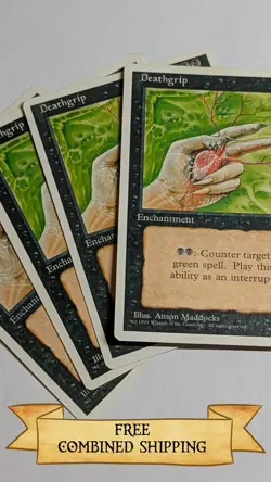 4x Deathgrip MTG Core Set 4th Edition Regular - Image 1