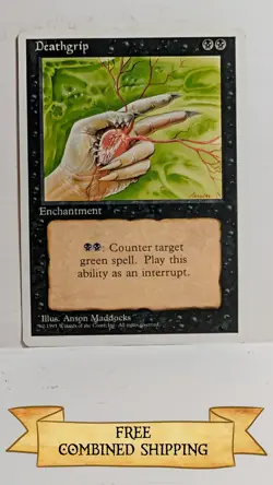 4x Deathgrip MTG Core Set 4th Edition Regular - Image 2