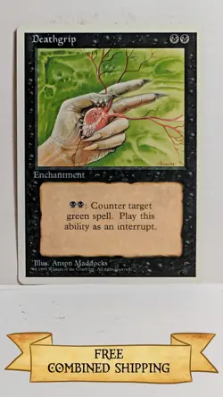 4x Deathgrip MTG Core Set 4th Edition Regular - Image 5