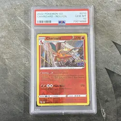 2022 Pokemon Go Charizard Rev. Reverse Foil Holo PSA Gem Mint 10 #010/078 Eng. - Image 1