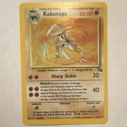 Pokemon TCG Kabutops 9/62 Fossil Unlimited Holo Rare English 1999 - Image 1