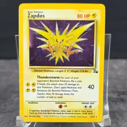 Wizards Pokemon TCG Zapdos 15/62 Fossil Unlimited Holo Rare English 80HP 1999 - Image 1
