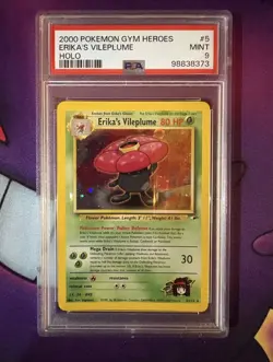 Pokemon TCG Gym Heroes Erika's Vileplume 5/132 Holo Rare PSA 9 2000 - Image 2
