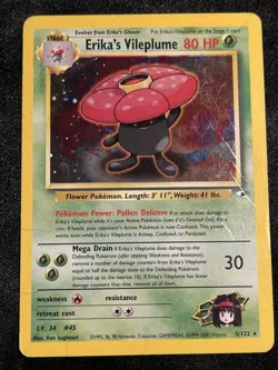 Erika's Vileplume 5/132 Gym Heroes Unlimited Holo Rare Pokemon - Image 1