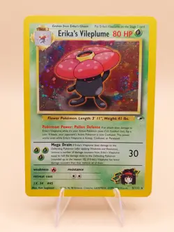 Erika's Vileplume Gym Heroes Holo Rare No. 5/132 Pokemon - 2000 SWIRL - Image 1