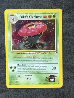 Pokemon Card - Erika's Vileplume Gym Heroes 5/132 Holo Rare Lp - Image 1