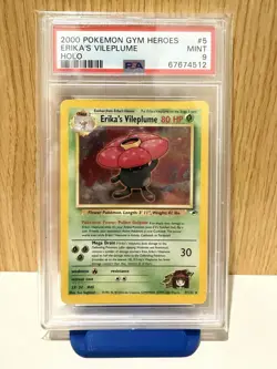 Erika's Vileplume - 5/132 - PSA 9 - *Holo Rare* - Pokemon Gym Heroes - Image 1
