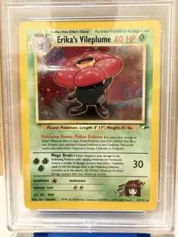 Erika's Vileplume - 5/132 - PSA 9 - *Holo Rare* - Pokemon Gym Heroes - Image 2