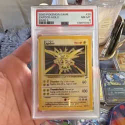 Pokemon TCG Zapdos Base Set 2 Holo Rare 020/130 English PSA 8 - Image 1