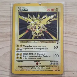Pokemon TCG Zapdos 020/130 Base Set 2 Holo Rare HP - Image 1