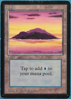 Island (A Purple) Beta VHP/DAMAGED Basic Land CARD (518432) ABUGames - Image 1