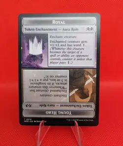 MTG Royal Role / Young Hero Role Token - Wilds of Eldraine - NM Magic Hero Role - Image 1