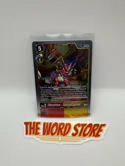 [Winner] P-152 Shoutmon + Dorulu Cannon Digimon TCG Promo Super Rare Card - Image 1