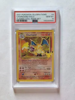 PSA 10 Charizard Celebrations Classic 4/102 Holo Base Set Pokemon Card 2021 - Image 1