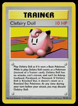 Pokemon Card Base Set Shadowless Clefairy Doll 70/102 Unlimited Rare - Image 1