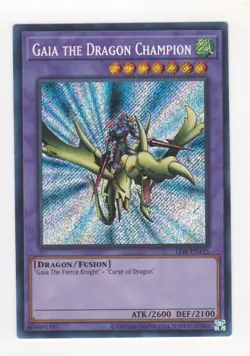 YuGiOh 25th Anniversary GAIA THE DRAGON CHAMPION Secret Rare Foil LOB-EN125 - Image 1