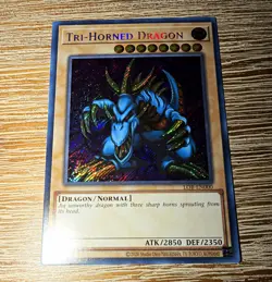 Konami Yu-Gi-Oh! Tri-Horned Dragon LOB-EN000 Secret Rare Foil Unl - Image 1