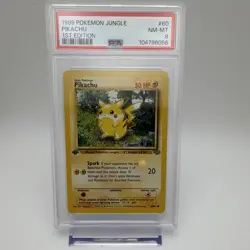 1999 POKEMON TCG JUNGLE #60/64 PIKACHU 1ST EDITION-REGULAR PSA 8 - Image 1