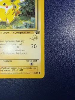 Pikachu Gold W WOTC Stamp 60/64 - 1st Edition WOTC Promo Pokemon TCG Jungle - LP - Image 5