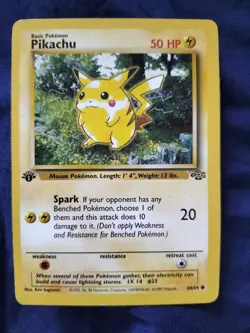 1999 Pokemon Jungle 1st Edition Pikachu 60/64 Pokemon TCG MP - Image 1