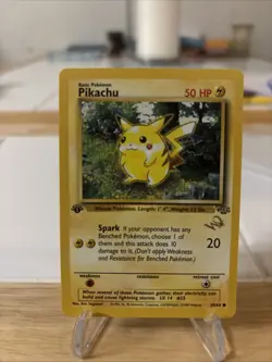 Pokemon TCG Jungle Duelist Pikachu Gold W Stamp 60/64 1st Edition WOTC Promo Lp - Image 2