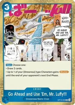 Go Ahead and Use 'Em, Mr. Luffy!!! OP15-055 Adventure on Kami's Island Foil NM - Image 1
