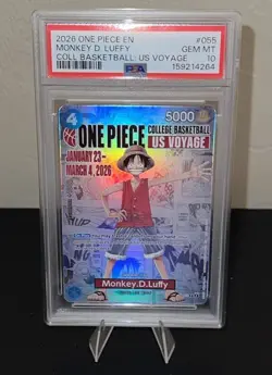 Monkey.D.Luffy (055) College Basketball P-055 One Piece Promo PSA 10 - Image 1
