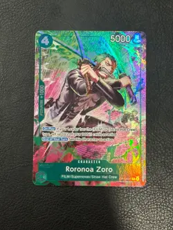 RORONOA ZORO OP13-037 TREASURE RARE ADVENTURES ON KAMI’S ISLAND ONE PIECE ENG - Image 1