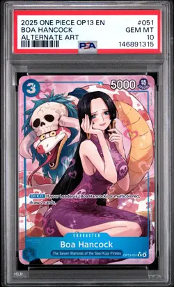 2025 ONE PIECE Carrying on His Will Eng #051 Boa Hancock Alt Art PSA 10 OP13-051 - Image 1