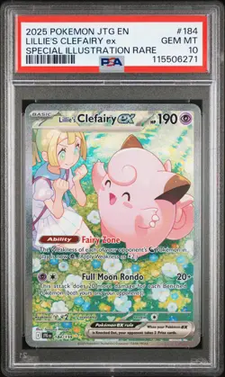 2025 POKEMON JTG EN-JOURNEY TOGETHER #184 LILLIE'S CLEFAIRY EX PSA 10 - Image 1