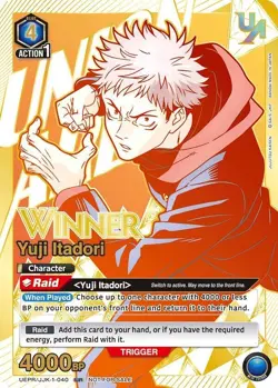 Yuji Itadori Promo Winner Foil - UEPR/JJK-1-040 NM - Union Arena - Image 1