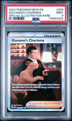 Giovanni's Charisma 204/165 Special Illustration Rare 151 Pokemon PSA 9 - Image 1