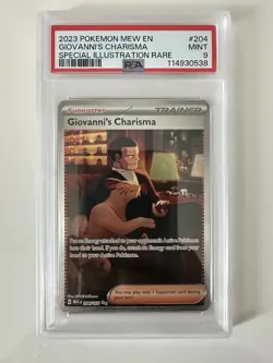 Giovanni's Charisma 204/165 Special Illustration Rare 151 Pokemon PSA 9 - Image 1