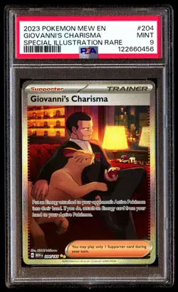 PSA 9 Giovanni's Charisma 204/165 Special Illustration Rare 151 Pokemon - Image 1