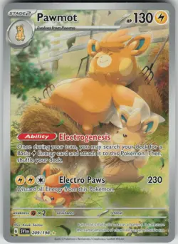 Pokemon Pawmot Illustration Rare SV01: Scarlet & Violet Base Set 209/198 NM - Image 1