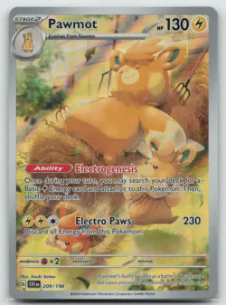 Pokemon - Pawmot 209/198 Illustration Rare - SV01 Scarlet & Violet Base Set - LP - Image 1