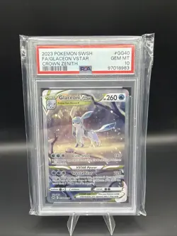 2023 Pokemon SWSH Glaceon VSTAR Full Art Crown Zenith GG40/GG70 PSA 10 Gem Mint - Image 1