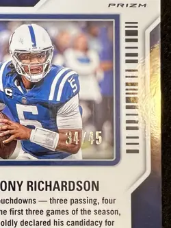 2023 Optic Contenders ROY Blue /45 Rookie On Card Auto Anthony Richardson Colts - Image 3
