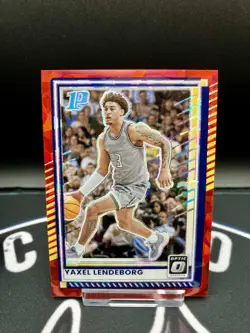 2025-26 Donruss Optic Yaxel Lendeborg Red Ice Prizm 1st Prospect Card - Image 1