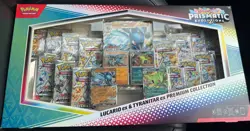 Prismatic Evolutions Lucario Ex & Tyranitar Ex Premium Collection Sealed Pokemon - Image 1