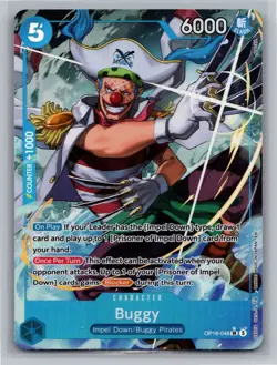 One Piece OP16-048 Buggy SR Alt Art The Time of Battle English NM - Image 1