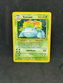 Venusaur 15/102 – Base Set Unlimited Holo Rare Vintage Old Pokemon Card - LP - Image 1