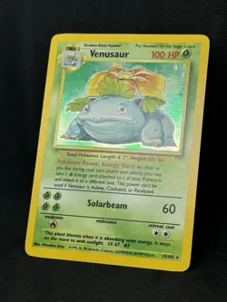 Venusaur 15/102 – Base Set Unlimited Holo Rare Vintage Old Pokemon Card - LP - Image 2