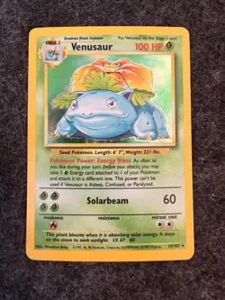 Venusaur 15/102 Base Set Holo Rare 1999 WOTC Pokemon Card TCG Vintage - MP/LP - Image 1