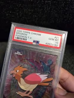 PSA 10 2000 Pokemon Game Topps Chrome Spearow TV Rare Base Series 1 GEM MINT 21 - Image 3