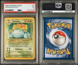 Pokemon TCG Venusaur Base Set Holo Rare 15/102 1999 English PSA 5 - Image 1