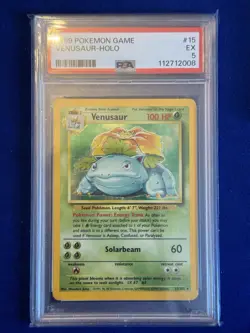 Pokemon TCG Venusaur Base Set Holo Rare 15/102 1999 English PSA 5 - Image 2