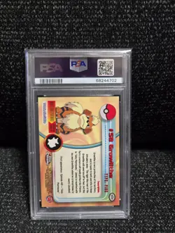 PSA 10 2000 Pokemon Game Topps Chrome Growlithe TV Rare Base Series 1 GEM MINT - Image 2